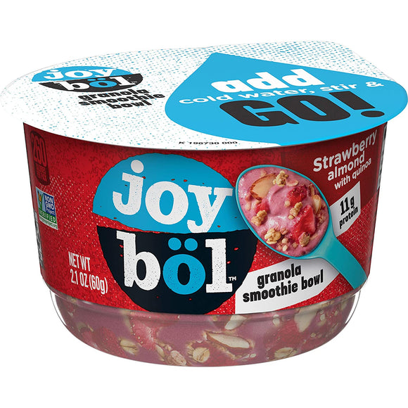 joyböl Strawberry Almond with Quinoa Granola Smoothie Bowls - Protein Breakfast Made Easy, Non-GMO Project Verified